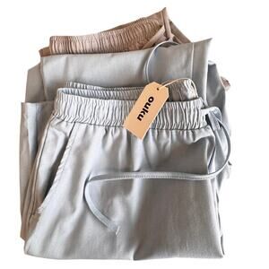 NWT OUKU Men’s Cotton Linen Blend Lounge Pants (2) pair - Gray/Blue Size 2XL